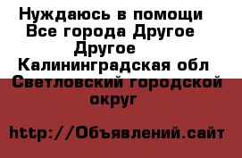 Нуждаюсь в помощи - Все города Другое » Другое   . Калининградская обл.,Светловский городской округ 